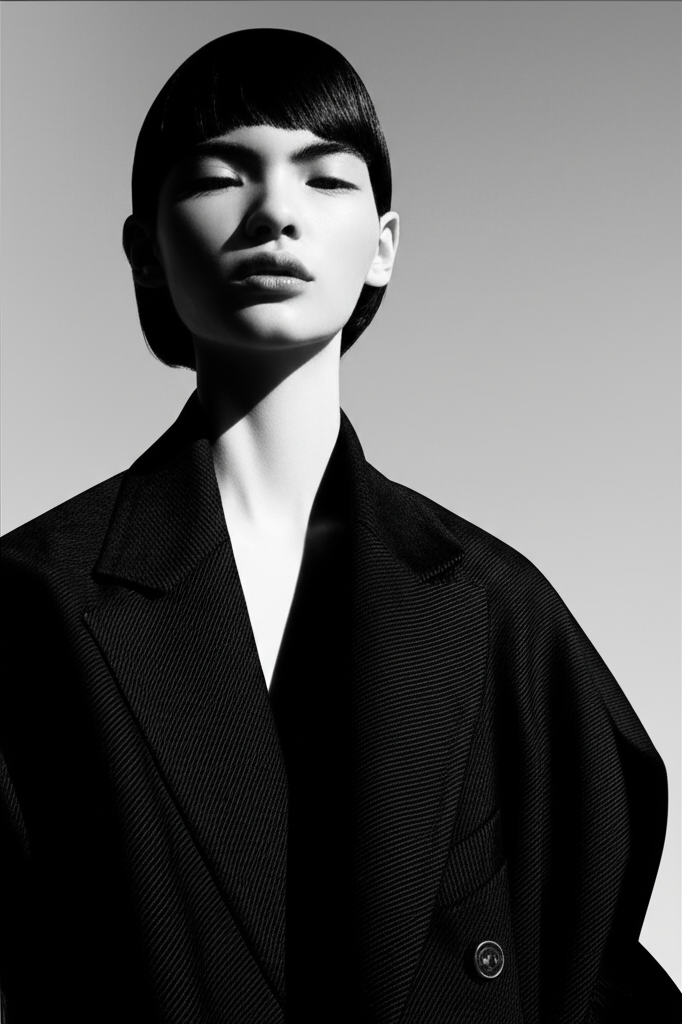 Jordan - Avant-garde editorial model with artistic styling and dramatic lighting
